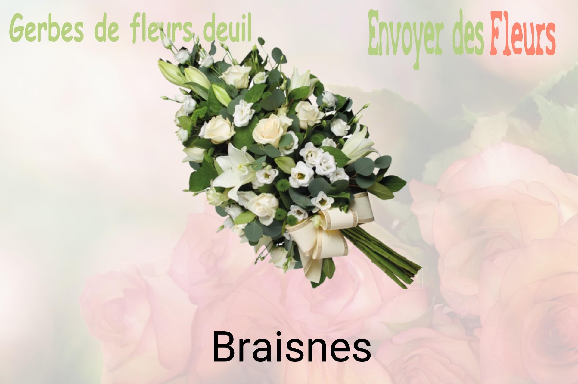 Gerbe de fleurs de deuil livrée à Braisnes